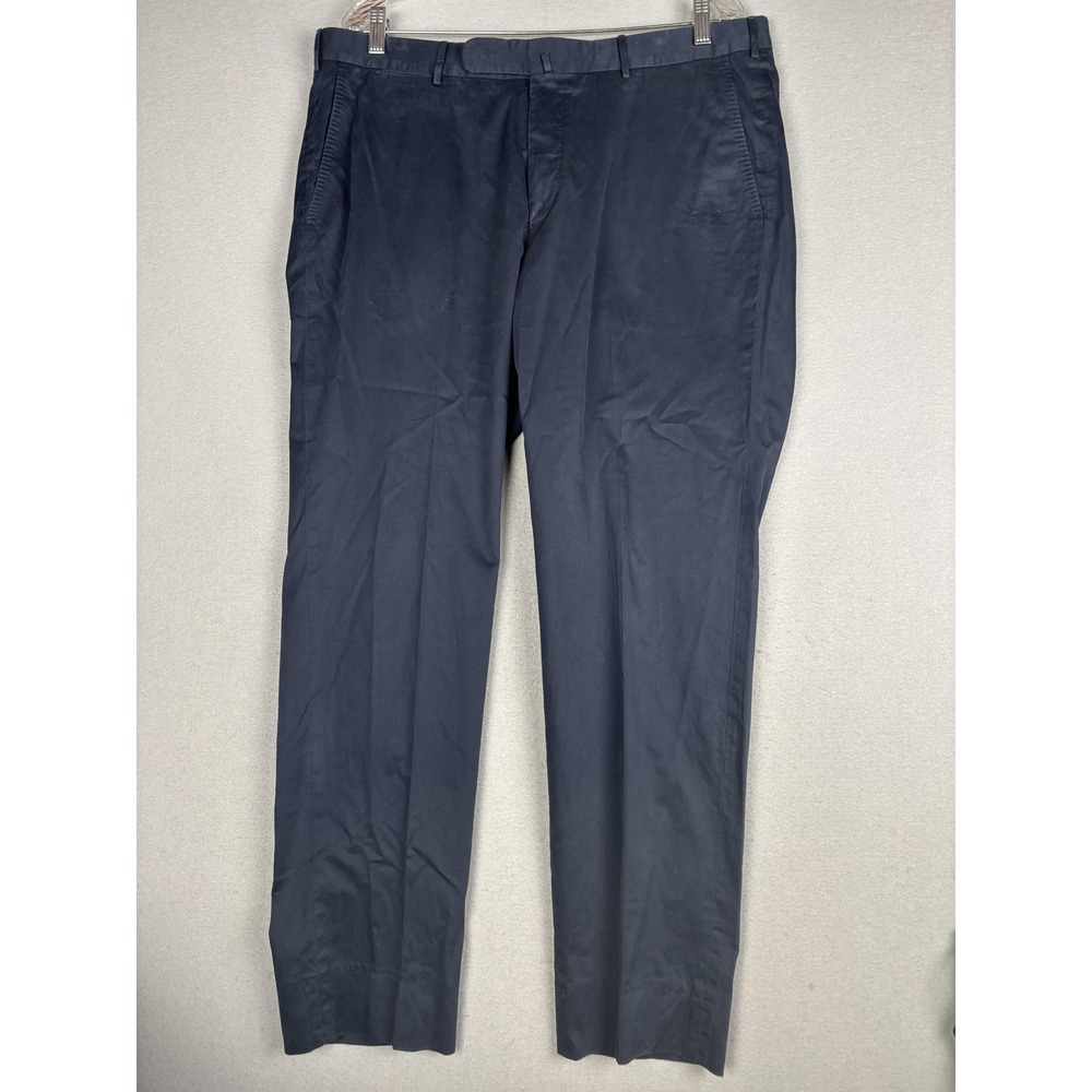 Ermenegildo Zegna Pants Mens 38 Blue Slim Fit Chino Cotton Dress Casual